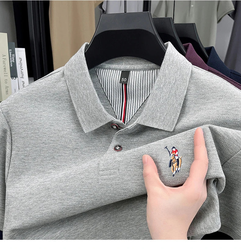 High end brand 100% cotton short sleeve polo shirt luxury pony embroidery men's summer comfort fashion designer new Paul T-shirt