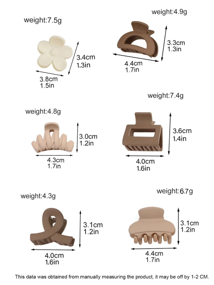 4/5 pieces of small flower hair clips, cute girl accessories, matte dark brown hair clips, suitable for daily wear and outings.