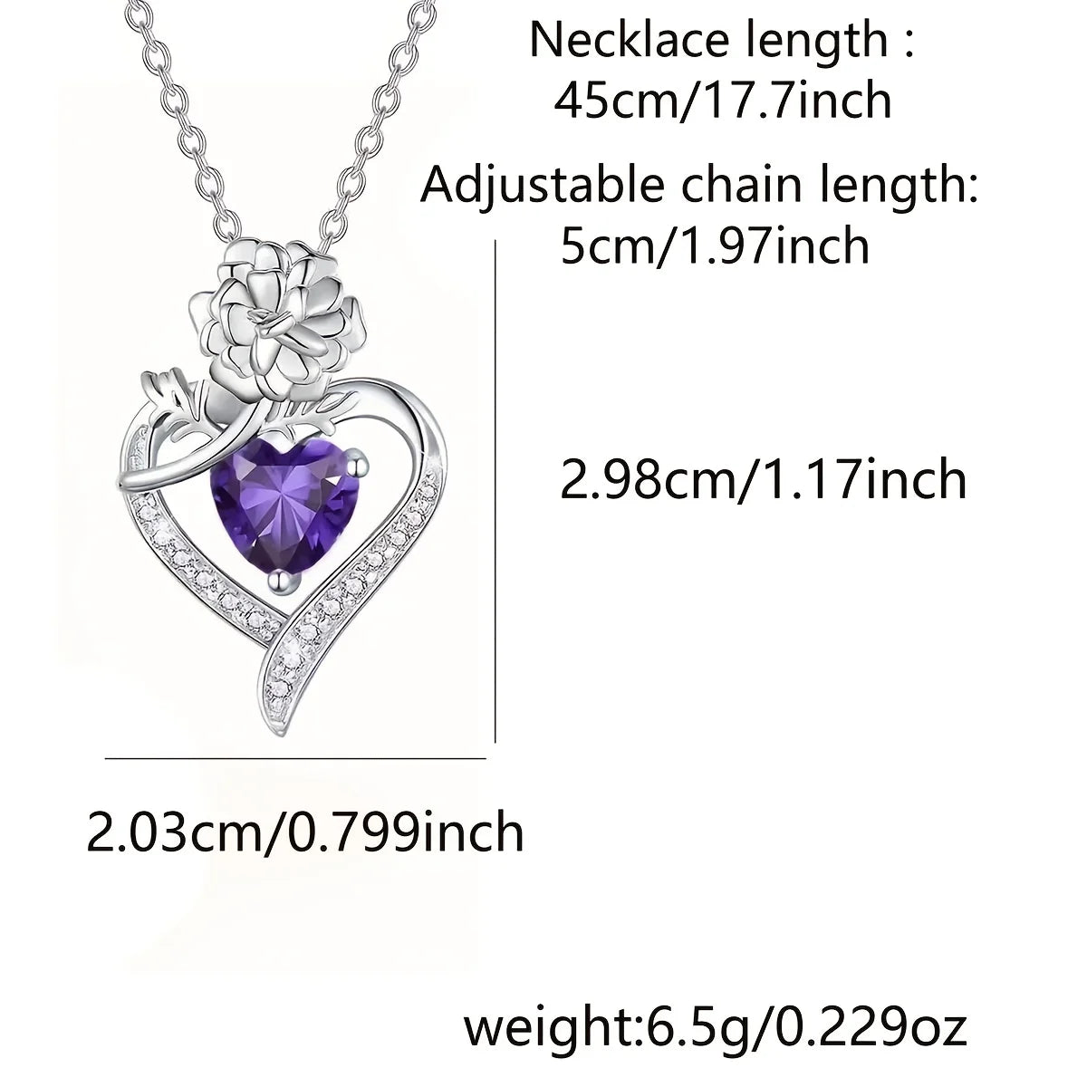 Purple Pendant Necklace, Purple Eternal Rose Gift Box, Suitable for Romantic Valentine'S Day Gift,Mother's Day,Christmas
