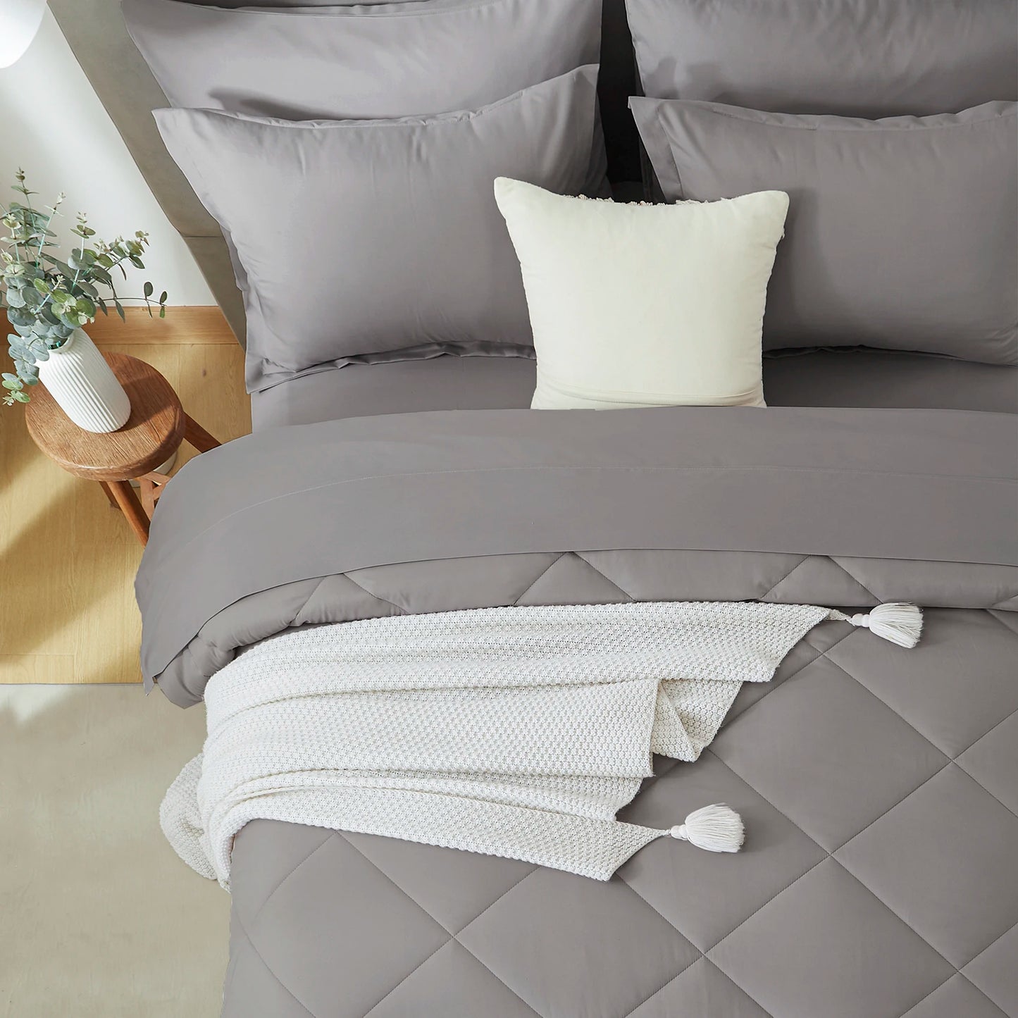 Comforter Set - 5/7 Pieces in a Bag, Bedding Sets with Comforters, Sheets, Pillowcases & PillowShams