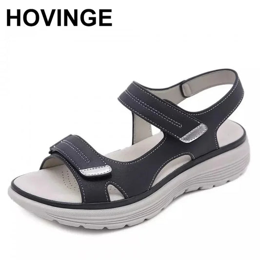HOVINGE  Shoes Women Comfortable Sandals Ladies Slip-on Wedge Sandals Sports Beach Walk Shoes Summer Fashion Casual Shoes
