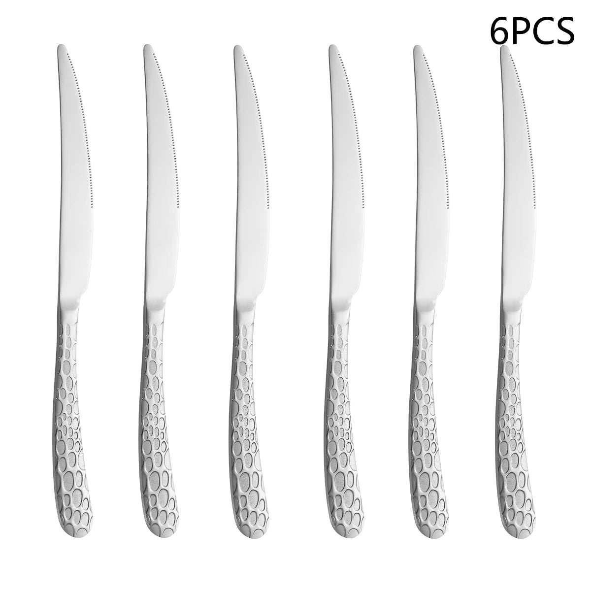4/6/16/24pcs Silver stainless steel tableware with steak knife dinner fork soup spoon tea spoon delicate household tableware
