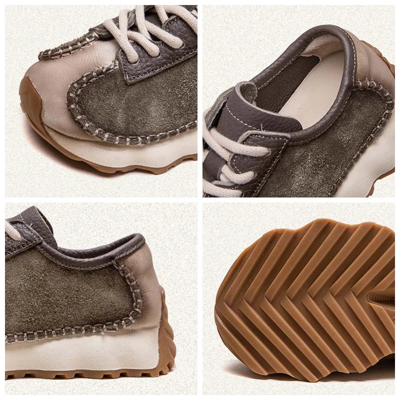 Koznoy 3cm Suede Cow Genuine Leather Mixed Color Preppy Girl Vulcanize Platform Wedge Summer Ladies Spring Autumn Comfy Fashion