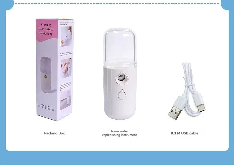 Handheld  mini spray face Steam meter  Nano spray water refill meter charging Portable eye moistening face humidifier household