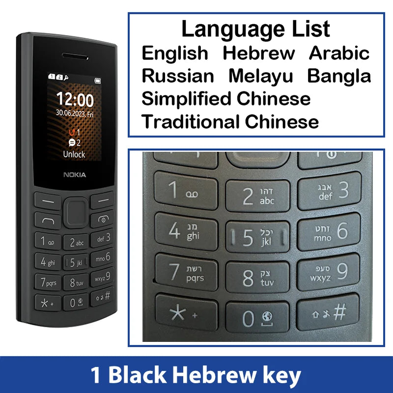 New Nokia 105 4G 2023 Feature Phone Dual SIM 1.8 Inch Bluetooth 5.0 1450mAh Long Standby Time Flashlight FM Radio Call Recording
