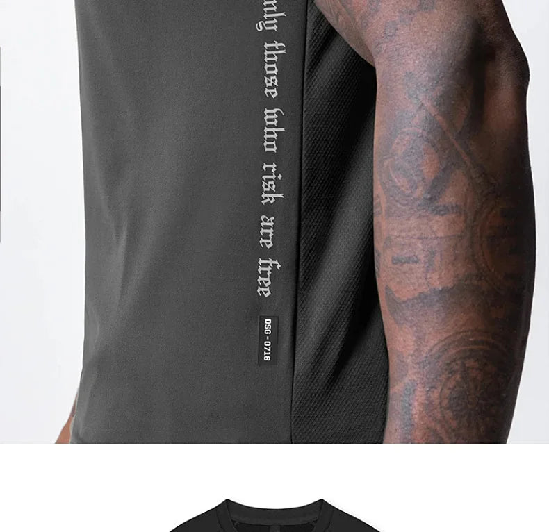 Men's Quick Dry Fitness T-Shirt Gym Running Sportswear Summer Breathable Workout Tee Bodybuilding Muscle Shirt Casual Activewear