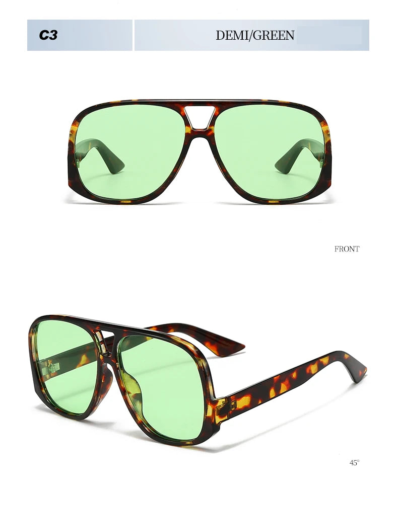Hiking Camping Oversized Women Double Bridges Anti Light Glasses Fashion Outdoor Driving Eyeglasses Beach Travel UV400 Shades
