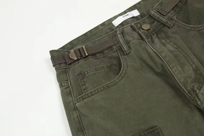 TARUXY Multiple Pockets Cargo Pants For Women Loose High Waist Fashion Sweatpants Women's Baggy Streetwear Pant Woman Trousers
