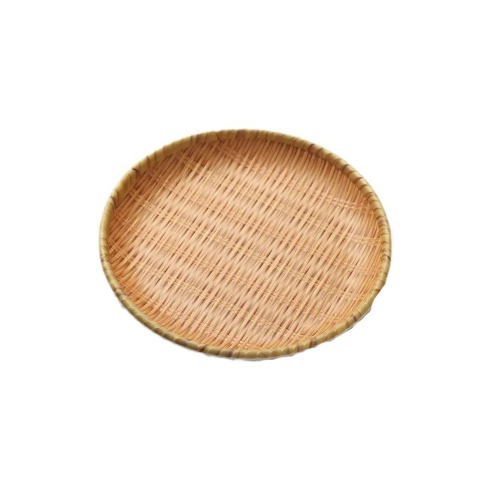 Creative Traditional Imitation Weaving Dinner Plate Round Classic Bread Dessert Plate Convenient Durable Snack Plate Living Room