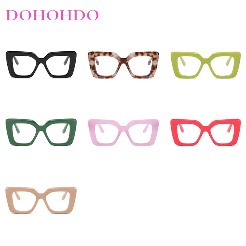 Retro Luxury Oversized Square Anti-Blue Light Glasses Women Men Optical Eyeglasses Trendy Computer Classic Glasses Ladies Lentes