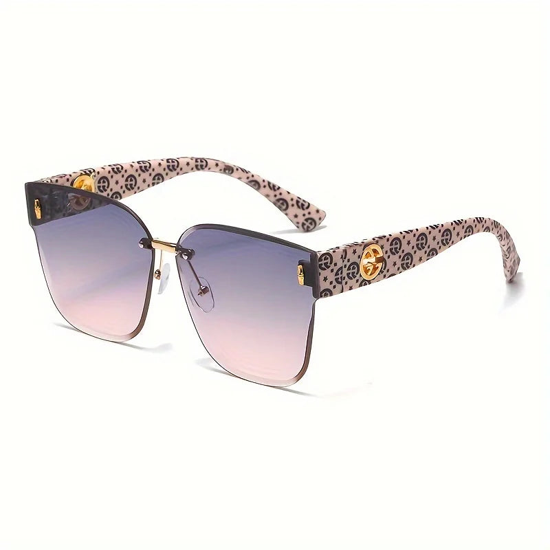 1pcs Fashionable new high-end women's sunglasses gradient color large frame UV resistant sunglasses to modify face shape