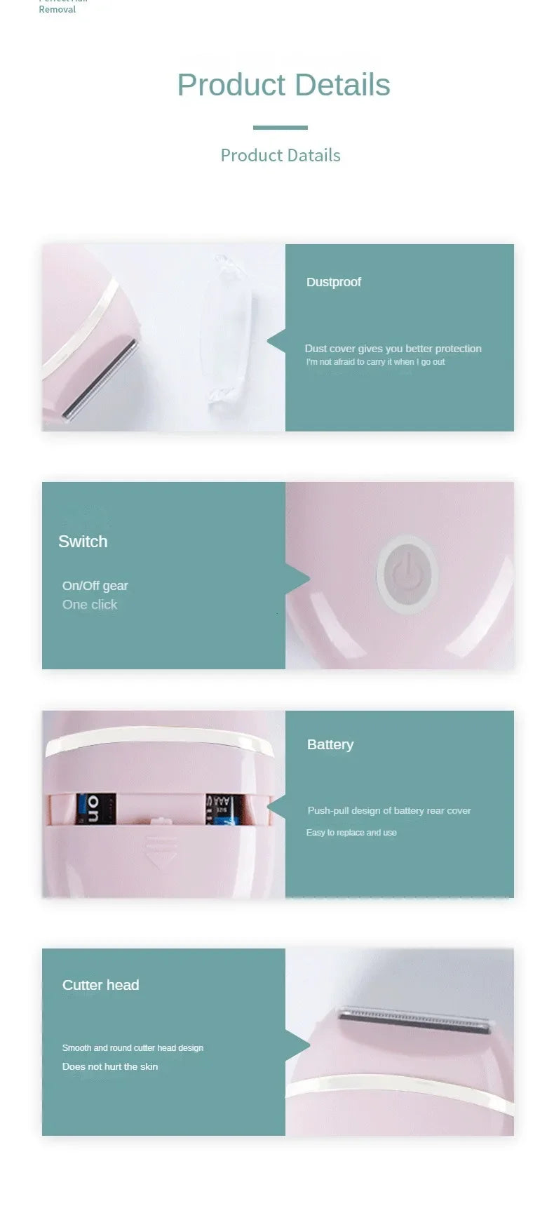Waterproof Hair Removal Machine Trimmer Knife Tip Women Whole Body Washable Armpit Hair And Leg Hair Without Black Spots