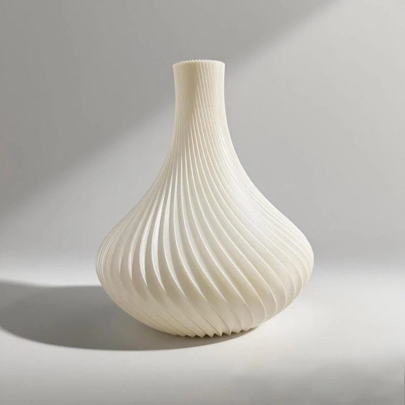 New Modern Style 3D Printed Flower Vase Swirl Pattern Aesthetic Floral Display for Living Room Desktop Decor