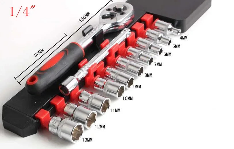 12 piece multifunctional ratchet wrench set, automotive quick maintenance socket wrench, quick ratchet wrench combination