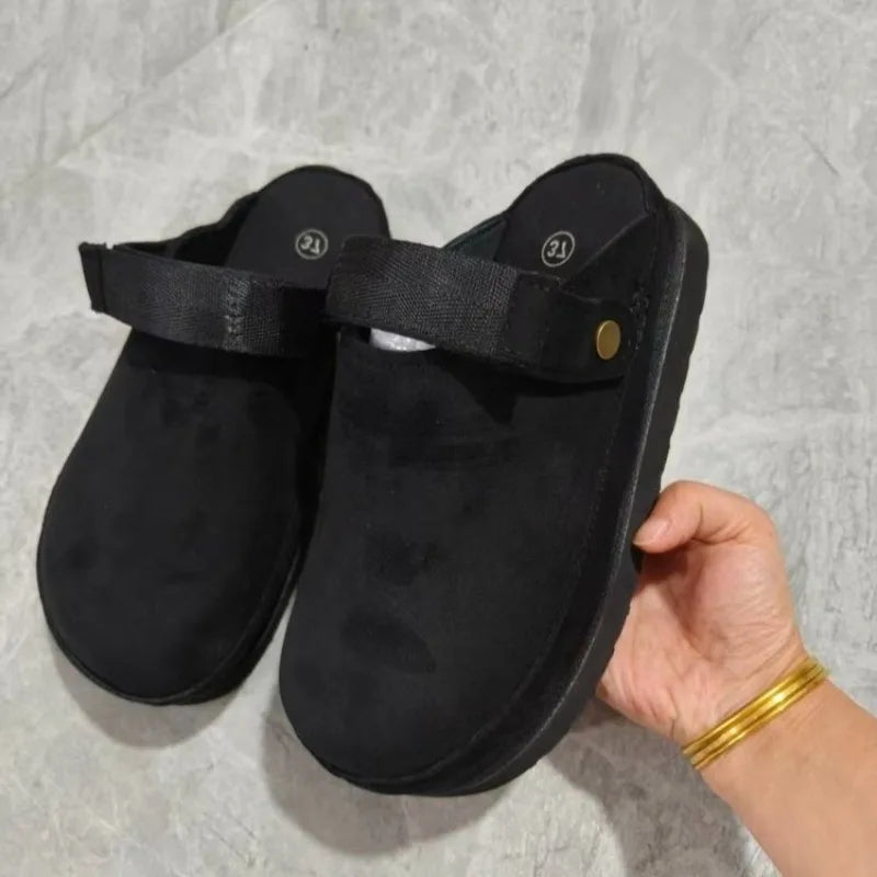 Woman Slippers Leather Non-Slip Soft Platform Shoes Flip Flops Summer Wedge Slippers Lightweight Orthopedic Sandals Slides Women