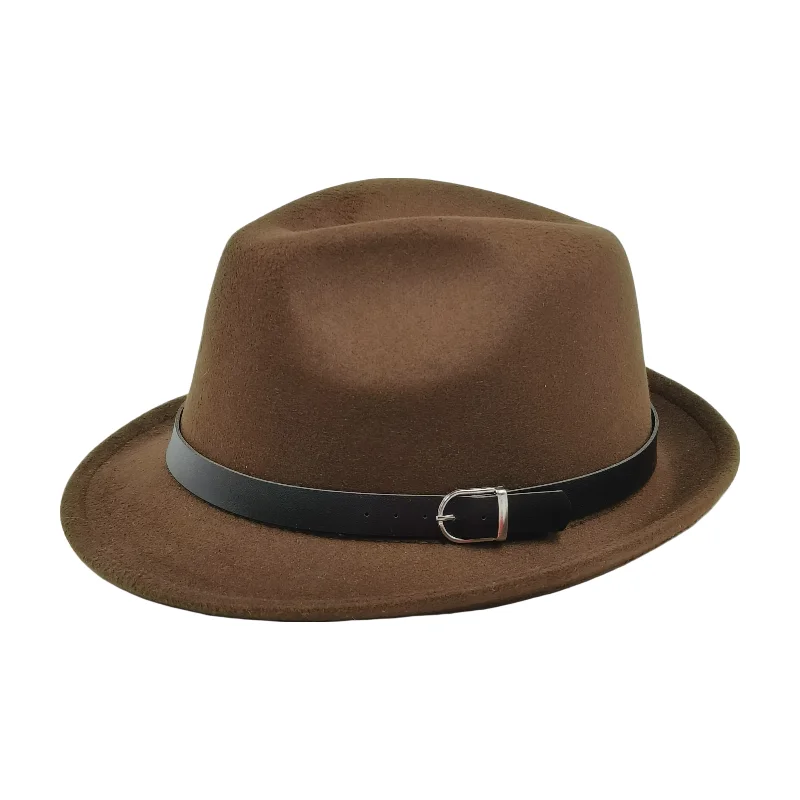 trilby hats for men solid fedora hat Curl gentleman Fashion Unisex Short Brim Autumn 2023 Winter Panama classic hat whosale