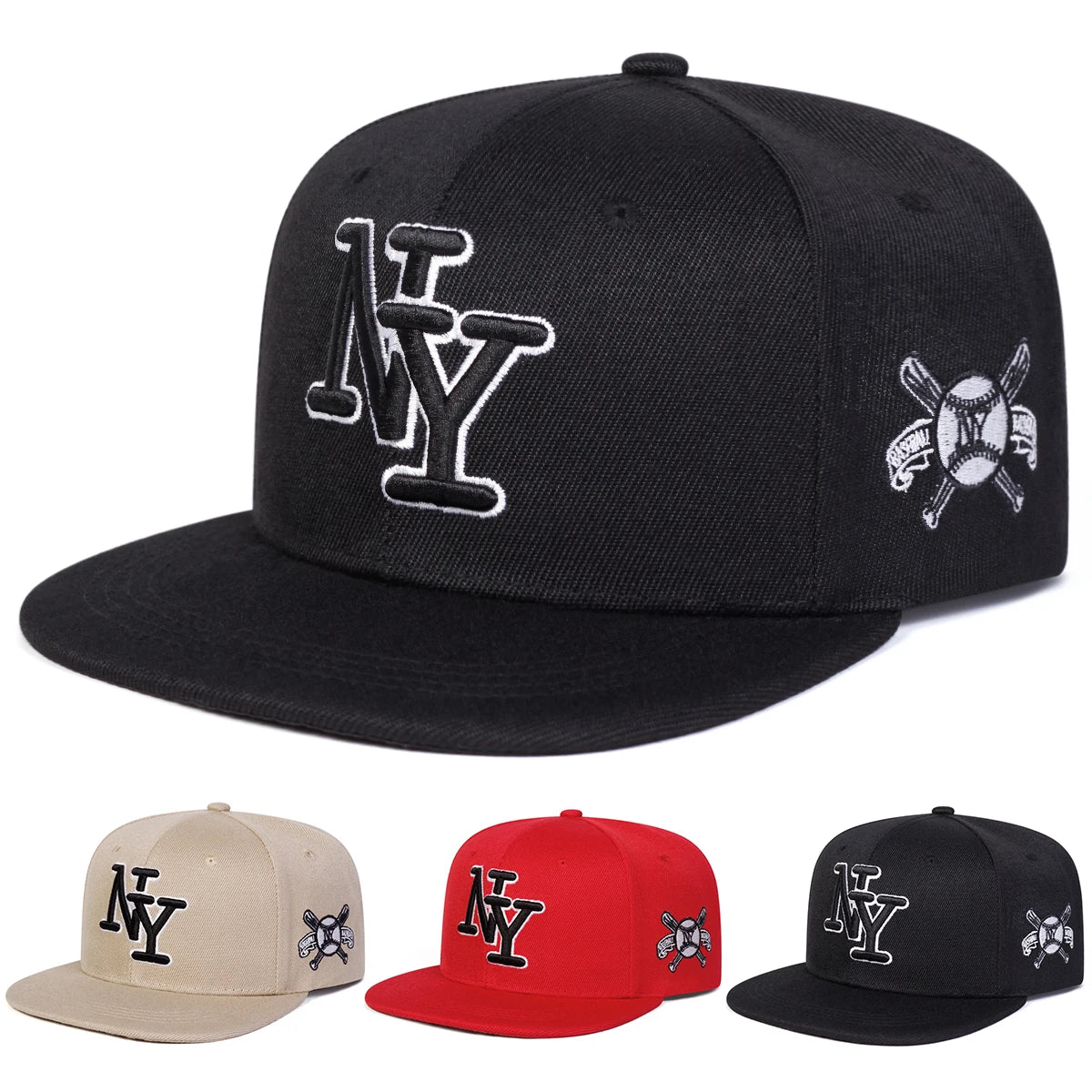 Unisex NY Letter Embroidery Hip-hop Hats Spring and Autumn Outdoor Adjustable Casual Baseball Caps Sunscreen Hat Sports Cap