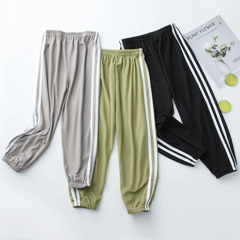 1/3 Pieces Children's summer solid color basic sports pants boys casual Joker elastic waist girl sweet and lovely mosquito pants