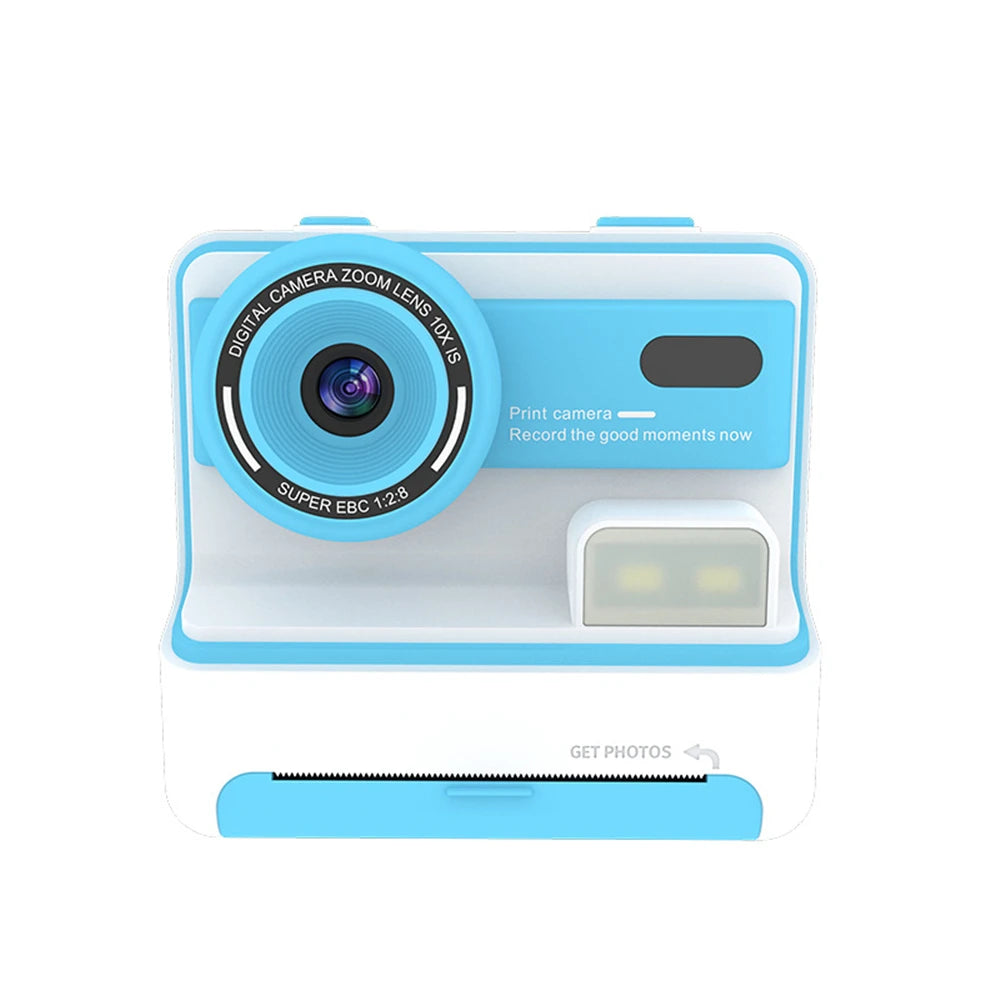 Kids Instant Print Camera 1080P 48MP 2.4 Inch Screen 16X Zoom Children Camera Thermal Printer Portable Travel Selfie Camera Toy