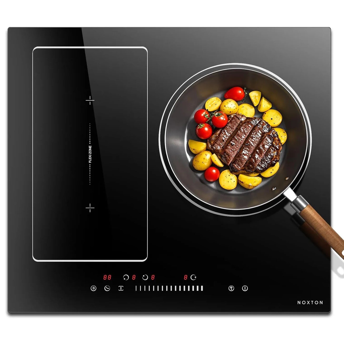 NOXTON Induction Hob 3-Burner, 60cm Built in Induction Hob, Electric Hob with Touch Control, Timer, Safety Lock, 5200Watts, wi