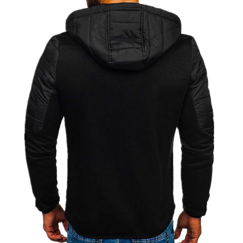 Men's Hoodies SpringAutumn Casual LongSleeve Zip Up Hoodie Men Sweatshirt Patchwork Hooded Sweatshirts Streetwear Hoody Cardigan