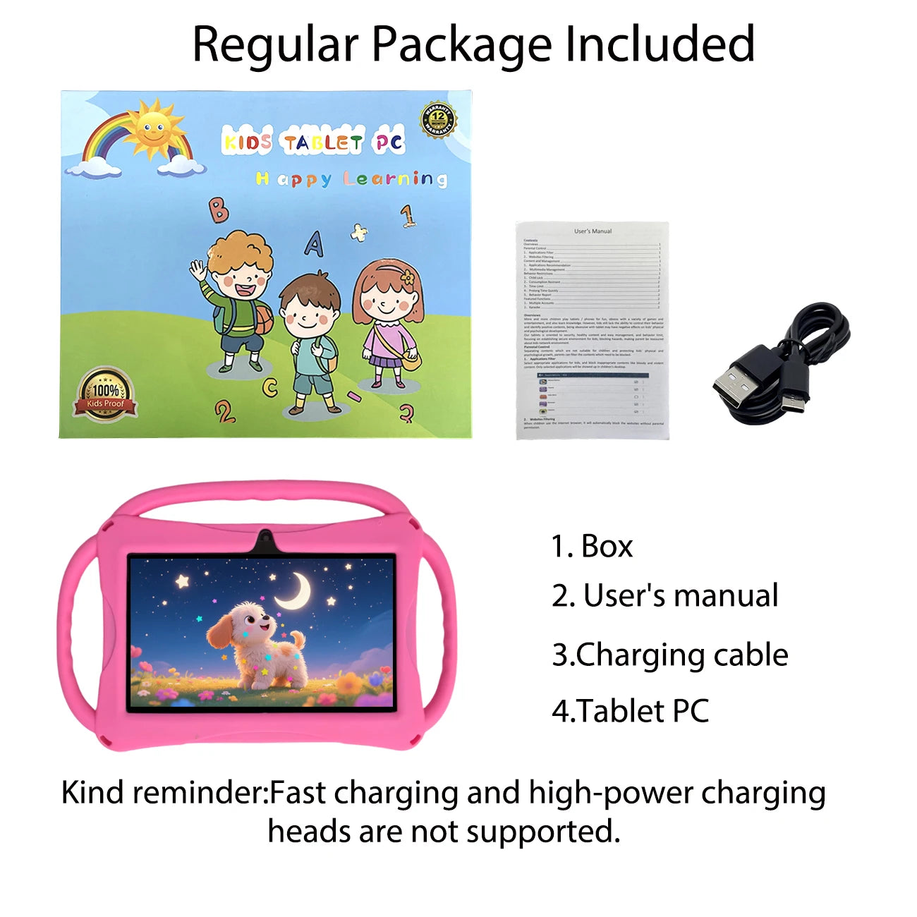 Kids Tablet 7 inch, Children Tablet with Parent Control,dual cameras, children's gifts for Christmas and birthday.Pink/Blue
