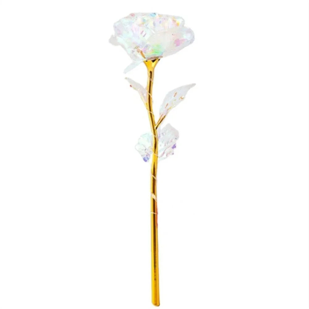 Led Valentine's Day Mother's Day Gift 24K Foil Plated Roses Artifical Flowers Wedding Decor Lover Lighting Roses Creative Gift