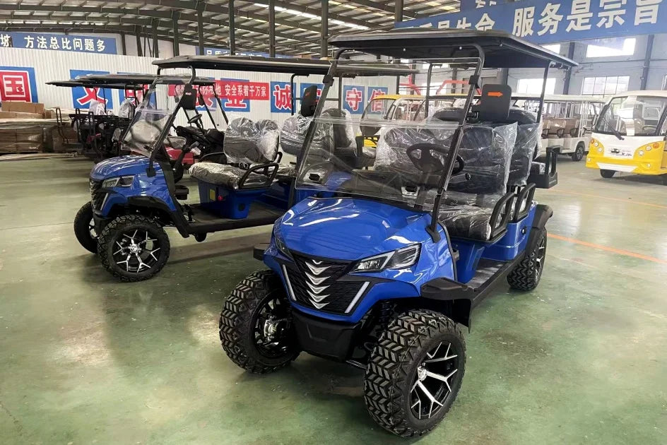 China New 4+2 6 Seat Electric Car Low Speed Electric Off-Road Vehicle Folding Seat Electric Golf Cart With 60V 72V Battery