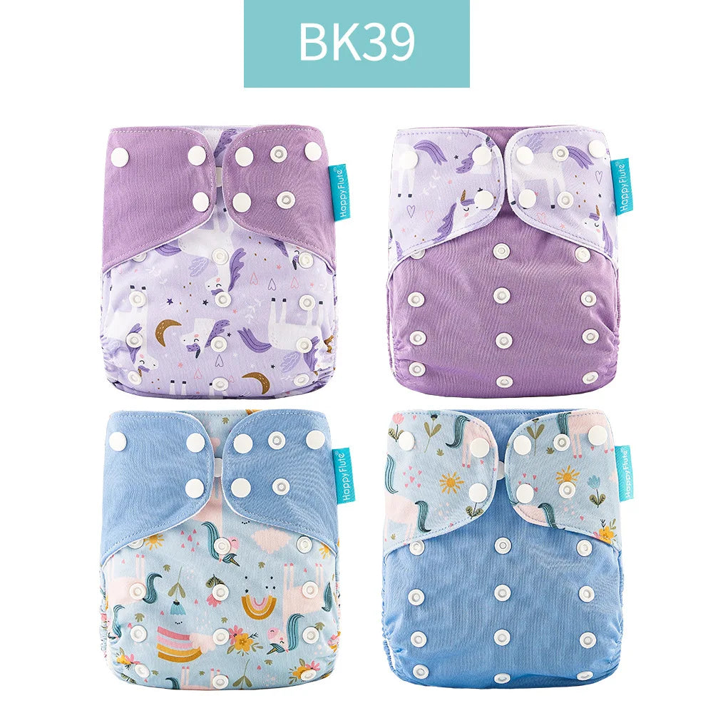 4PCS Baby Waterproof Nappies Cute Underwears Reusable Newborn Cloth Diaper Soft Ecological Toddler Training Pants For Boys Girls