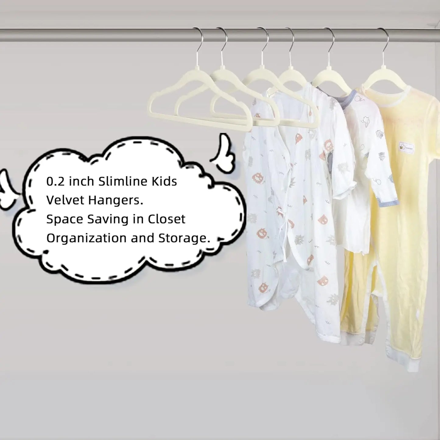 Pack of 10-Children's Velvet Non-Slip Hanger, Slim and Space Saving - 360° Swivel Hooks,Durable Junior Hanger