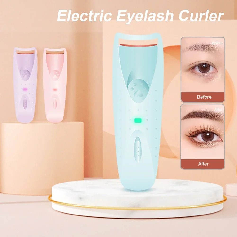 Portable Heated Eyelashes Curling Tool, Natural Fake Eye Lash, Beauty Supplies, USB, 3 Temperature Mode