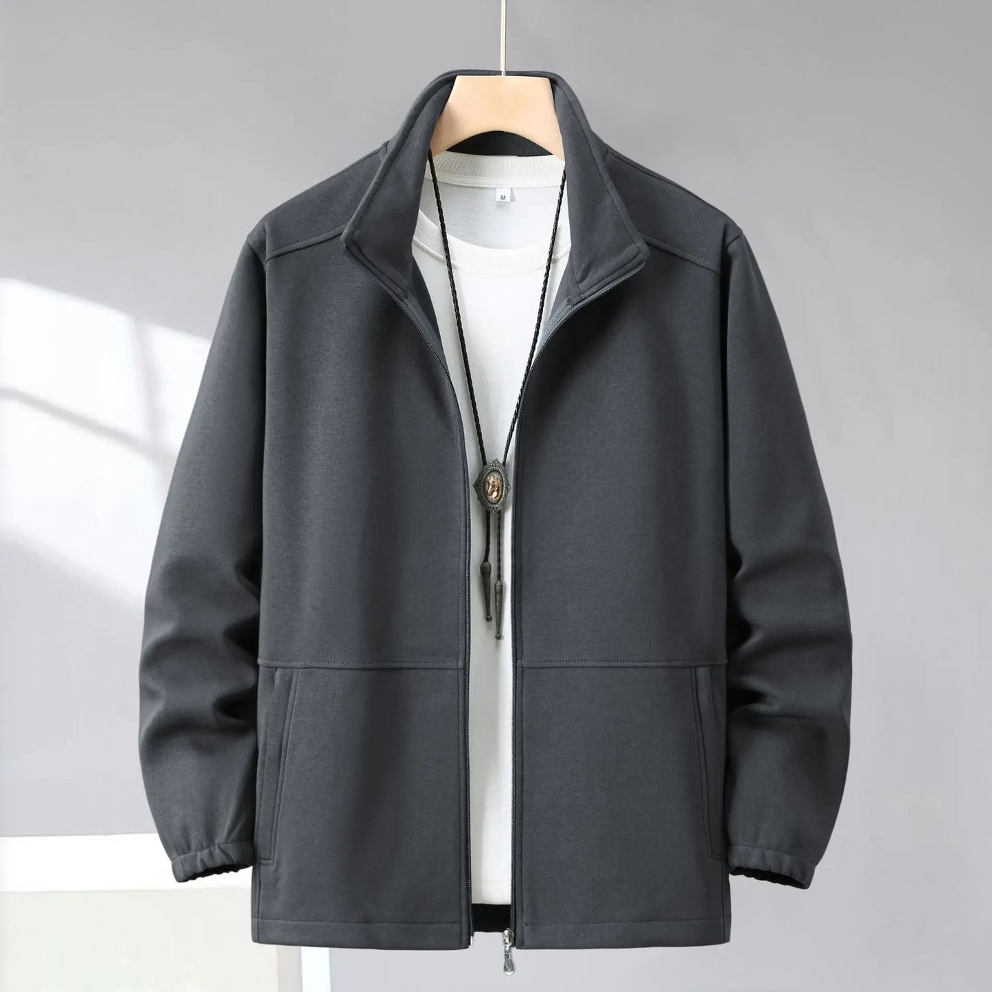 Extra Big Size Men's Spring Jacket Stand Collar Zip Up Coat Male Plus Large 10XL 12XL Loose Casual Fashion Work Wear Outerwear