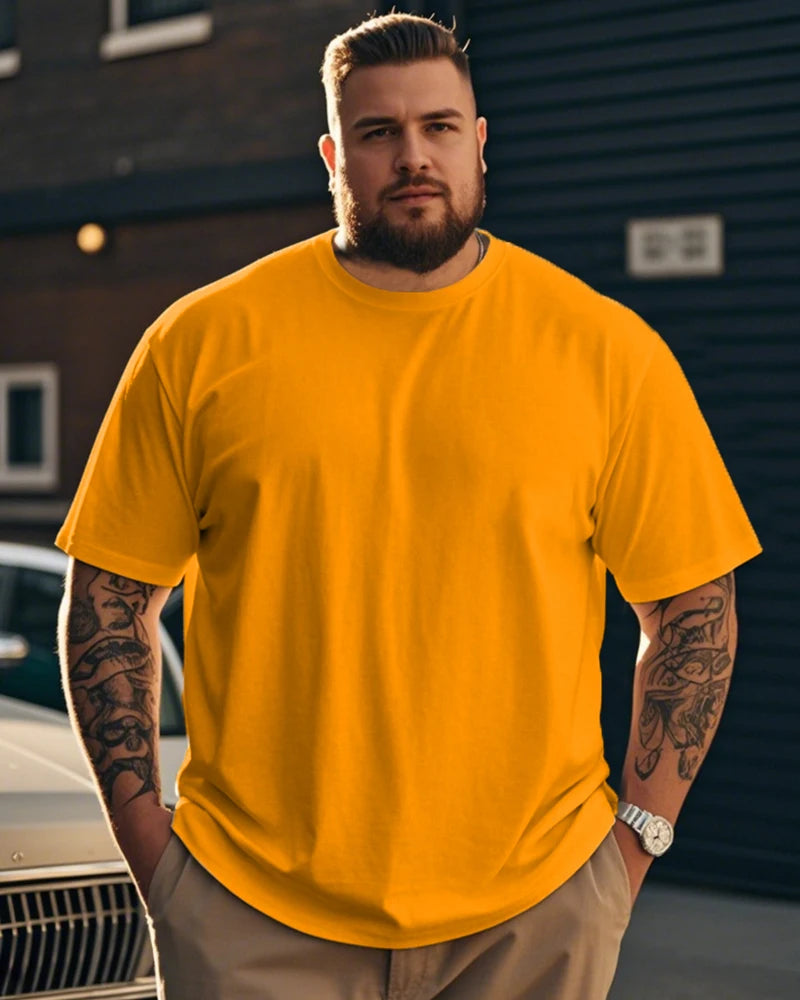 S-9XL plus-size men's T-shirt, solid color T-shirt, oversized T shirt