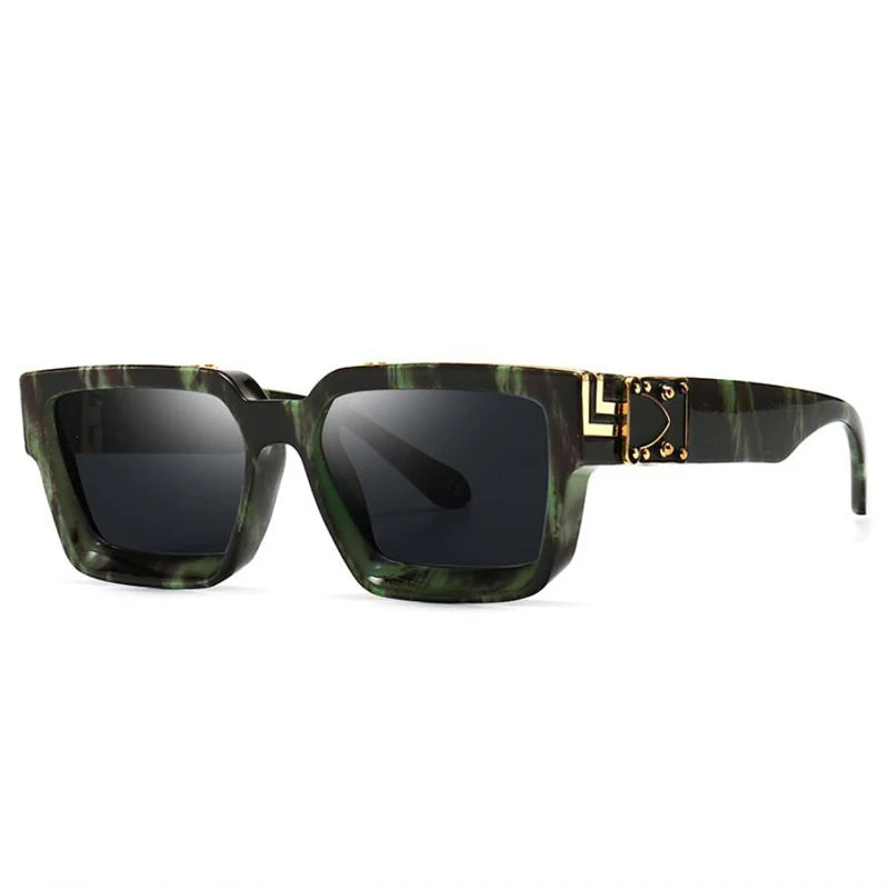 2024 Brand Rectangle Sunglasses Women Men Shades Retro Square Black Sun Glasses Eyewear Trendy Punk Eyeglasses For Male UV400