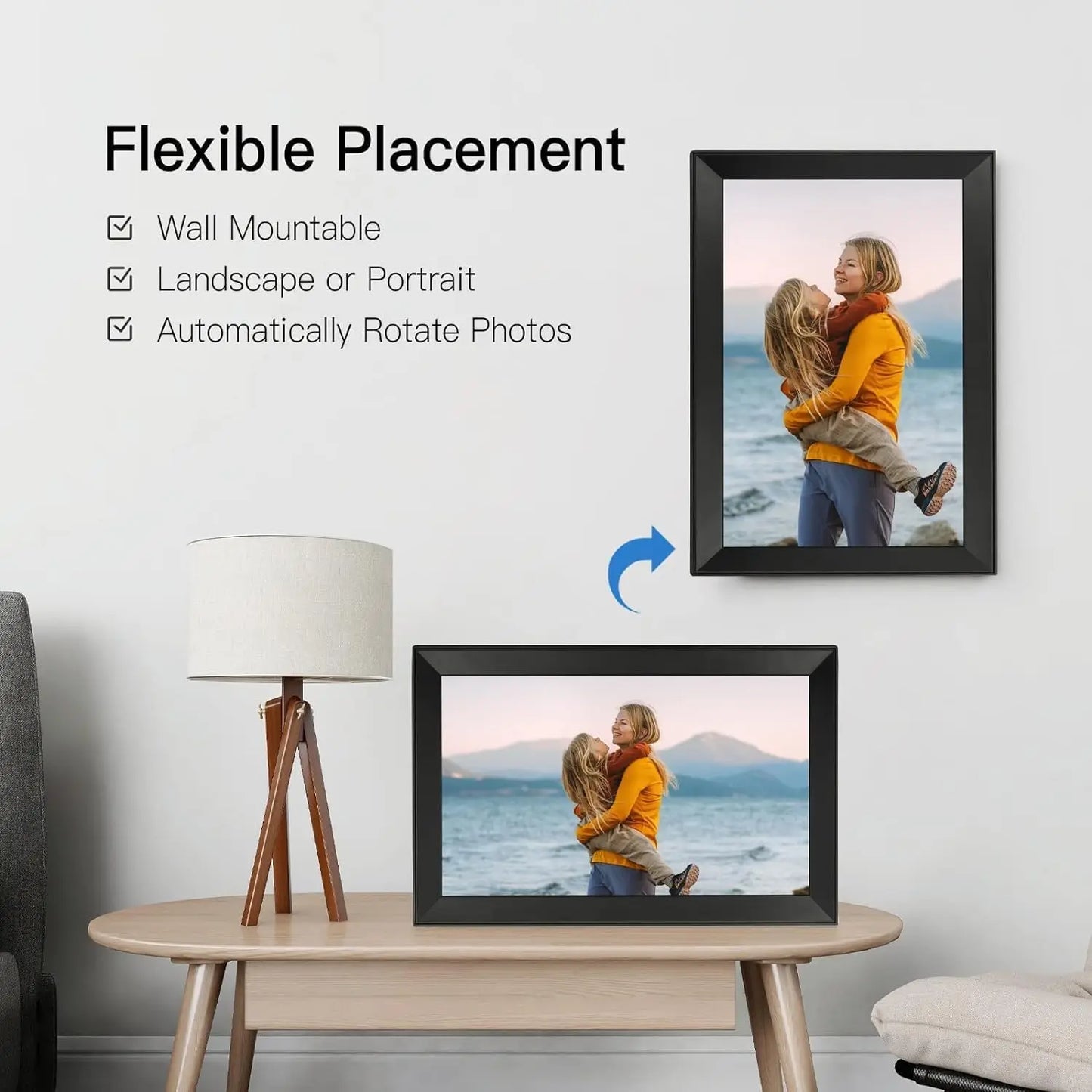 15.6 inch built in 32GB WiFi Large touch ips digital photo frame 1920*1080 Digital Frame via Uhale app