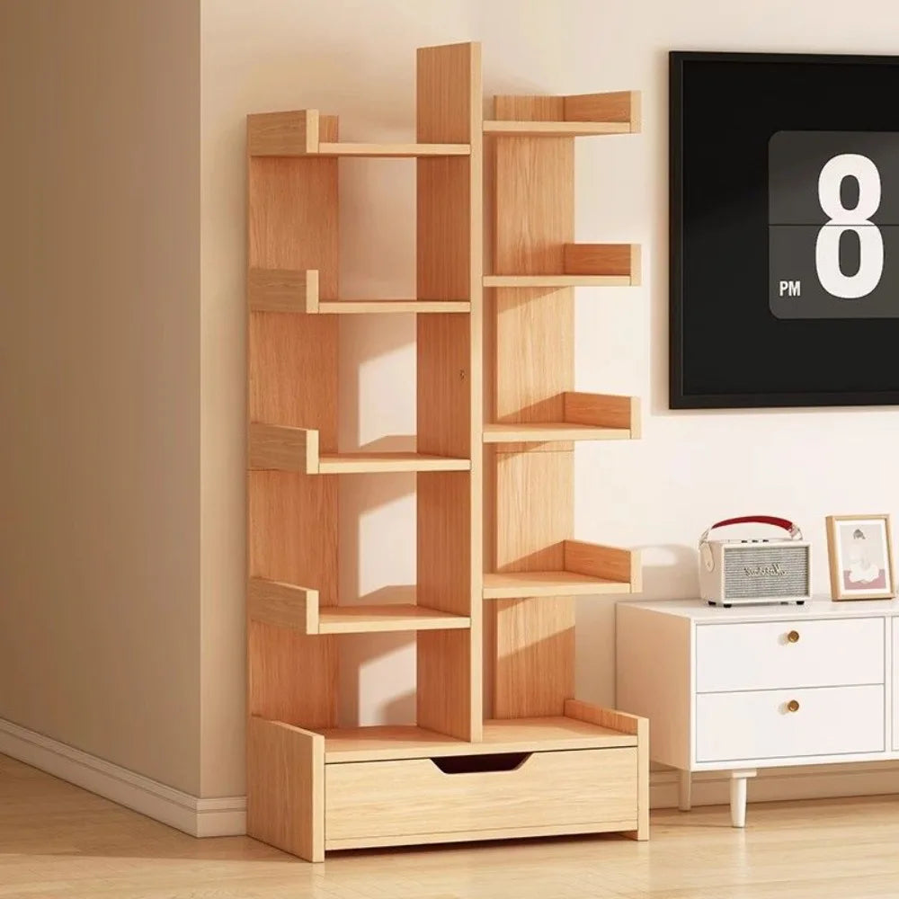 Multi-Level Bookshelf Floor Standing Storage Racks Office Display High Load-bearing Space Saving Stable and Durable Bookshelf