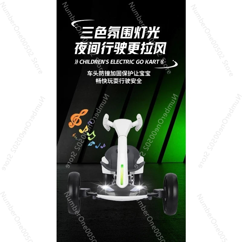 Children's electric kart electric four-wheeler foldable adults can sit in a portable children's car