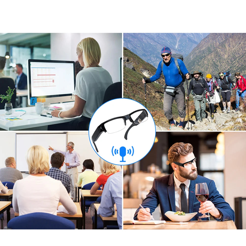 New Glasses With 1080P Outdoor Sports Camera Mini Wifi Intelligent Headset Glasses 110 Wide Angle Lens APP Control Action Camera