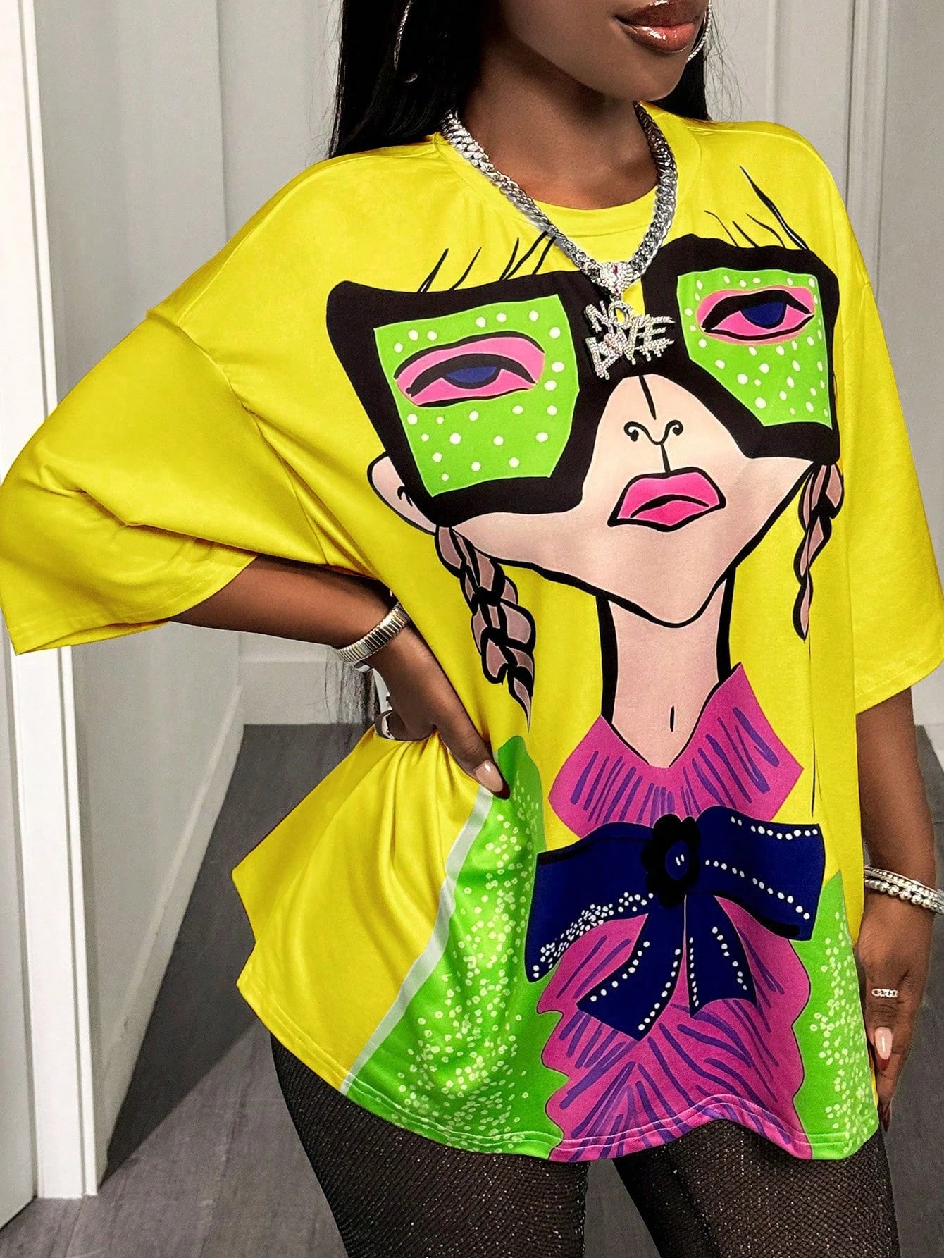 BamGleam Oversized T-shirt Loose Casual Hip-Hop Style Graphic Printed Women T-Shirt Summer Fashion Y2k Ladies Clothes Female Tee