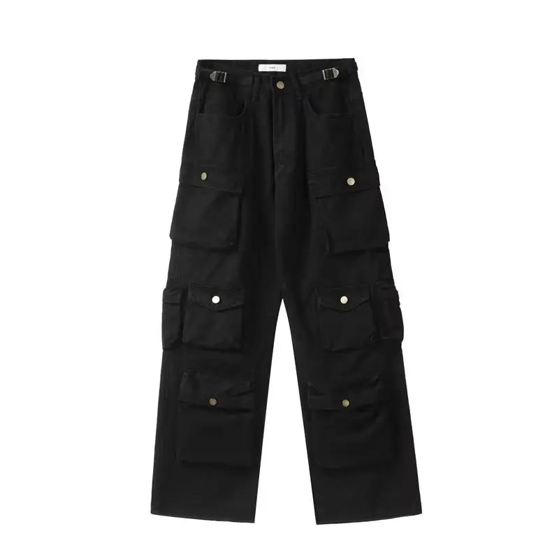 TARUXY Multiple Pockets Cargo Pants For Women Loose High Waist Fashion Sweatpants Women's Baggy Streetwear Pant Woman Trousers