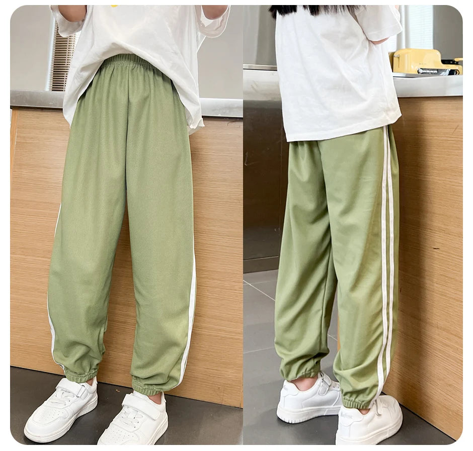 1/3 Pieces Children's summer solid color basic sports pants boys casual Joker elastic waist girl sweet and lovely mosquito pants