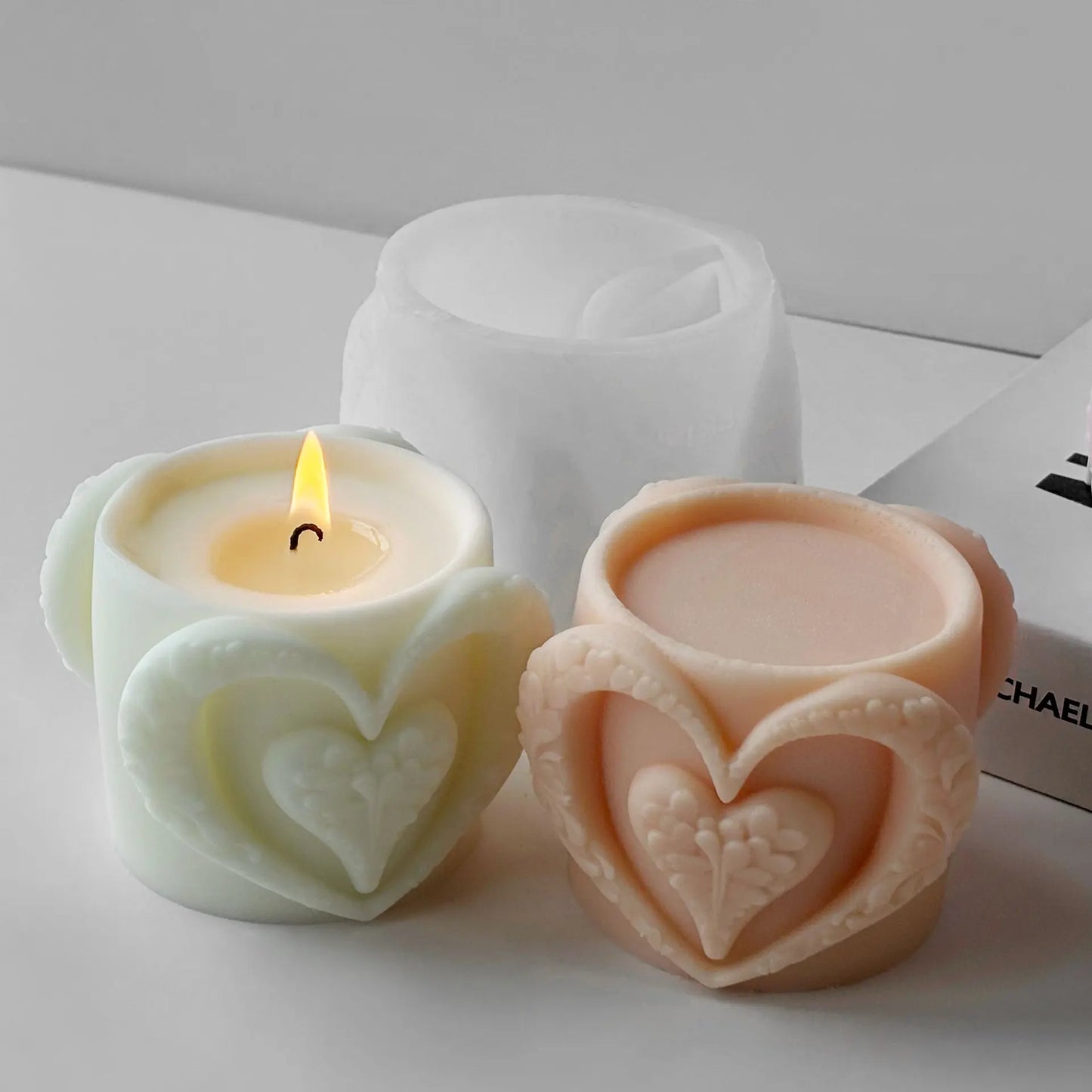 3D Love Cup Aroma Candle Silicone Mould DIY Valentine's Day Handmade Aromatherapy Plaster Ornament Mould