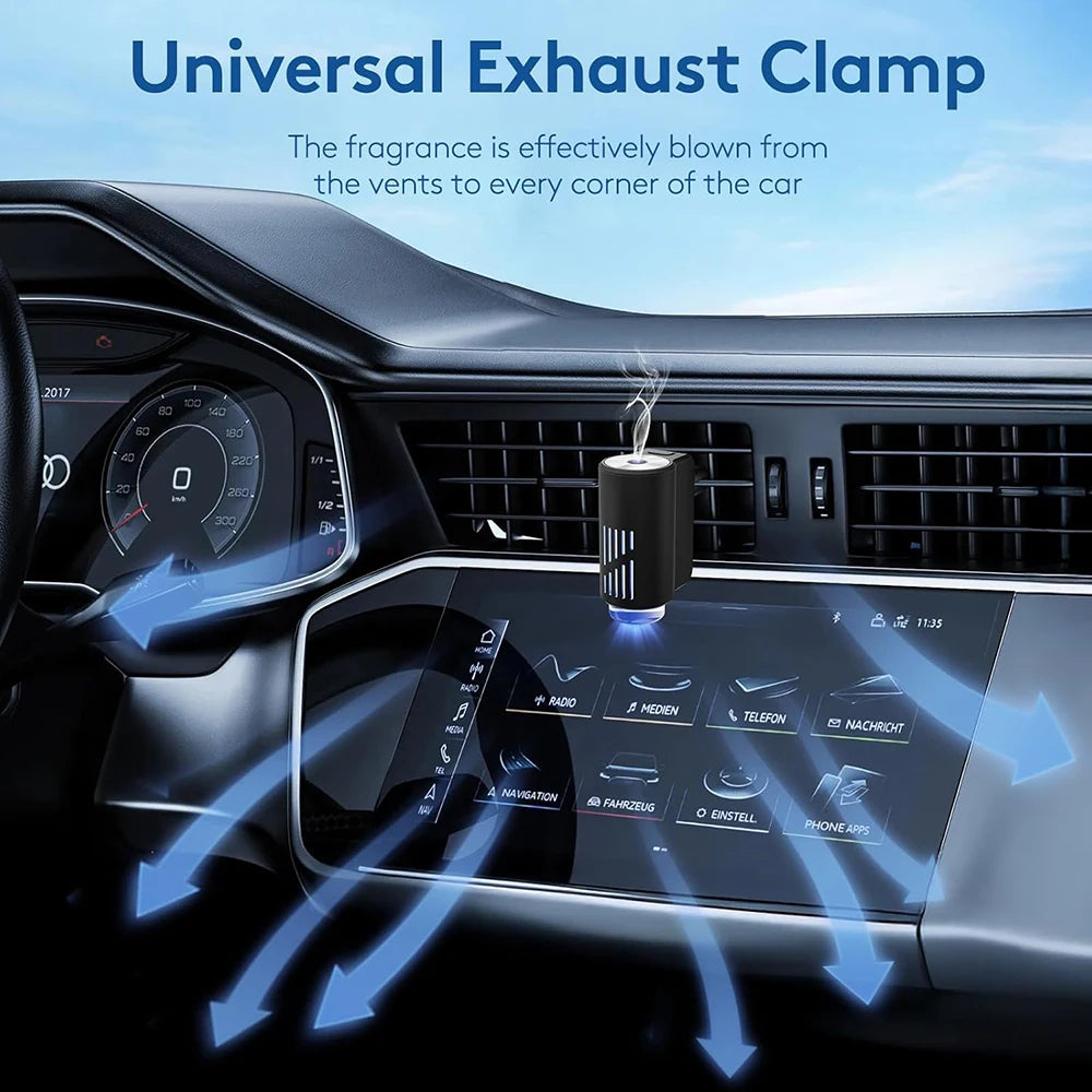 Auto On/Off Car Air Freshener Diffuser, Smart Car Air Freshener  3 Adjustable Light Modes Rechargeable Aromatizante Para Carro E