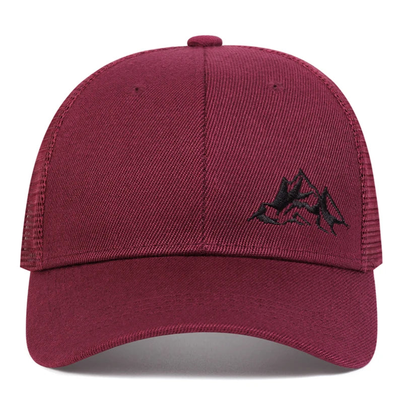 Unisex Mountain Range Embroidery Baseball Net Caps Spring and Summer Outdoor Adjustable Casual Hats Sunscreen Hat