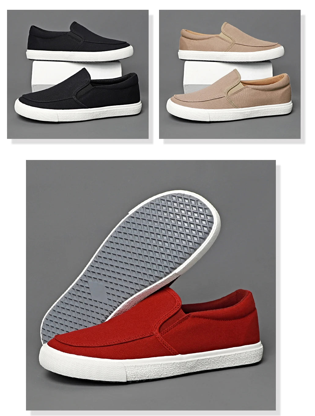 2026 Men Casual Canvas Shoes Spring Breathable Pure Color Anti-slip Soft-Soled Men's Driving Cloth Shoes BD26001