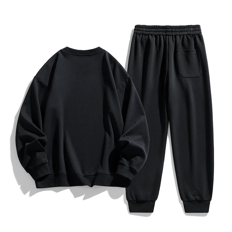 Plus Size Men 8XL Sweatshirts Set Pocket 6XL 7XL Oversized Jogging Streetwear Sport Street Male 2025 Long Sleeve Tops Pants Suit