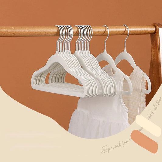 Pack of 10-Children's Velvet Non-Slip Hanger, Slim and Space Saving - 360° Swivel Hooks,Durable Junior Hanger