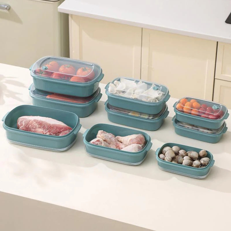 Food Storage Containers With Lid Fridge Meat Vegetable Fresh-Keeping Organizer Box For Kitchen Storage