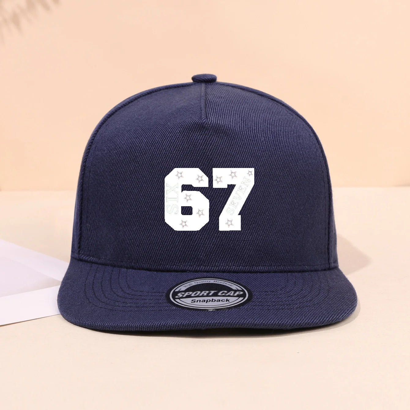 1PC breathable flat brimmed hat! 67 star trendy logo+adjustable head circumference, no sweat during daily travel