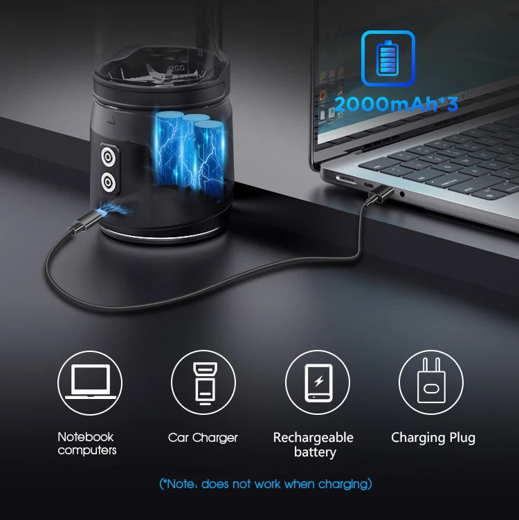 Portable Electric Juicer 700ML USB Rechargeable Fruit Milkshake Smoothie Mini Blender for kitchen travel Outdoor Camping Picnic.